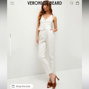 Women’s Veronica Beard Sofia belted pant linen size 00 NWT $478